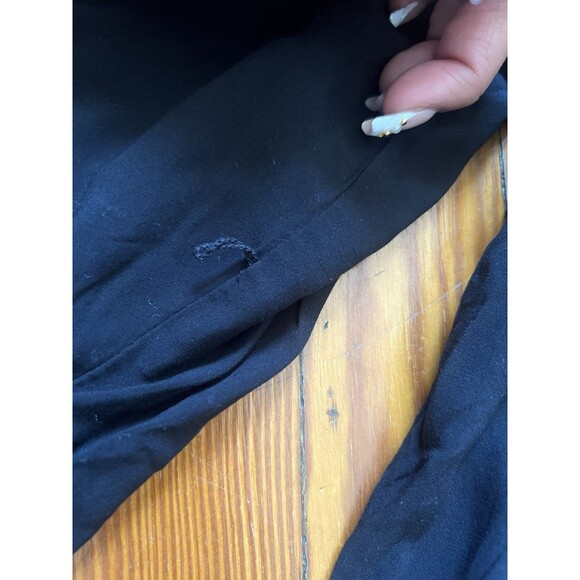 Ann Taylor LOFT Solid Loose Oversized T-Shirt Button Shirt Midi Dress Black - Picture 13 of 13